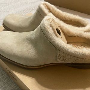 Brand new UGG sand Shoreham slip on sheepskin mule shoes.  Size 8